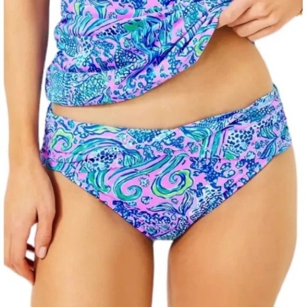 NWT Lilly Pulitzer Lagoon Sarong Hipster Bottom Las Olas Aqua Sz 16